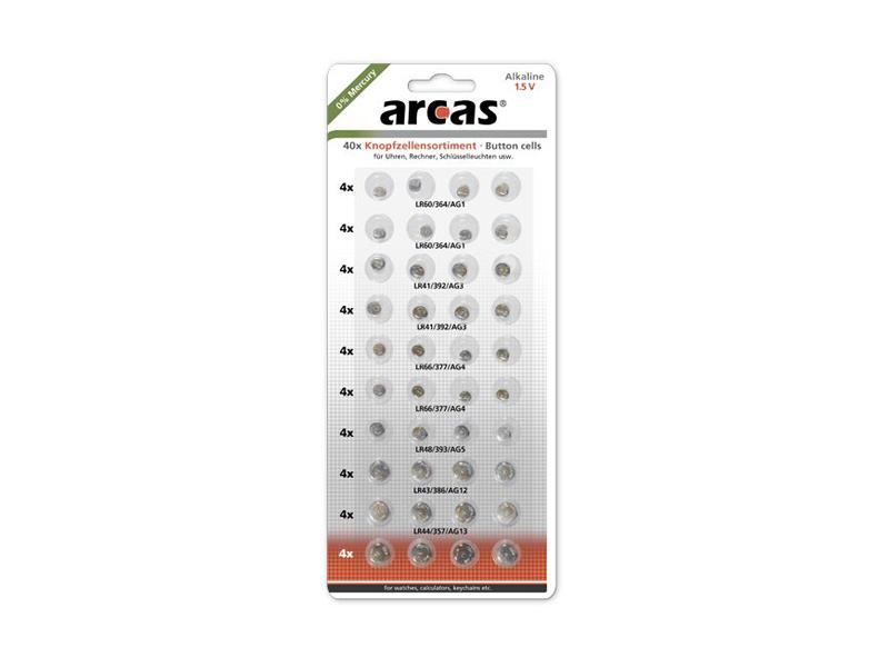 Arcas Alkaline Nappiparistot AG1-AG13, 1.5V, 40 kpl Arcas Alkaline Nappiparistot AG1-AG13, 1.5V, 40 kpl
